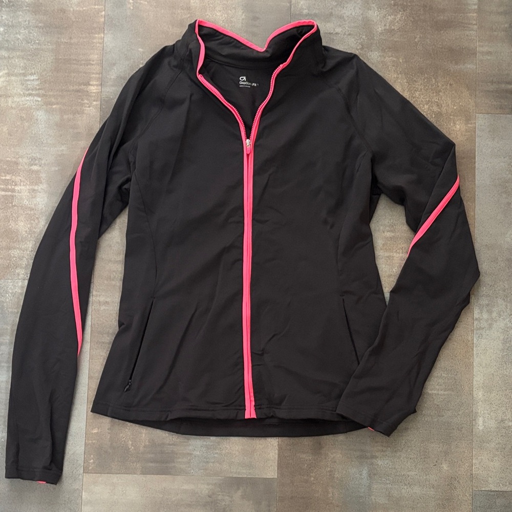 GAP Women's charcoal Jacket with Pink Trim size large